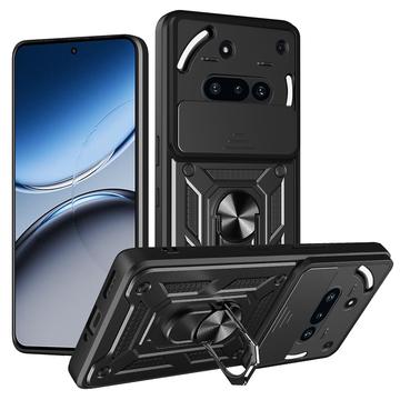 Nothing Phone (3a) Hybrydowe Etui z Pierścieniem Obrotowym z Osłoną Aparatu