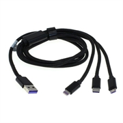 Kabel do ładowania OTB 3 w 1 - Lightning, USB-C, MicroUSB - 1 m - czarny