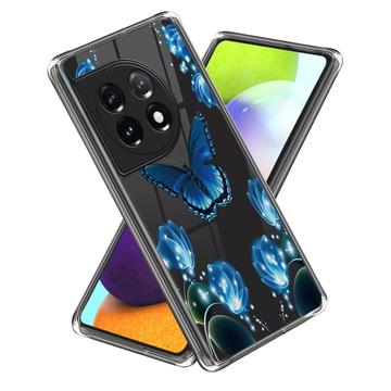 OnePlus 12R/Ace 3 Stylish Ultracienkie Etui z TPU - Motyl i Kwiaty