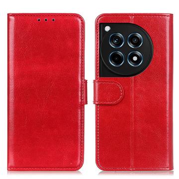 Etui z Portfelem do OnePlus 12R/Ace 3 z Magnetycznym Zamknięciem - Czerwień