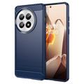 OnePlus 13 Szczotkowane Etui z TPU - Włókno Węglowe - Błękit
