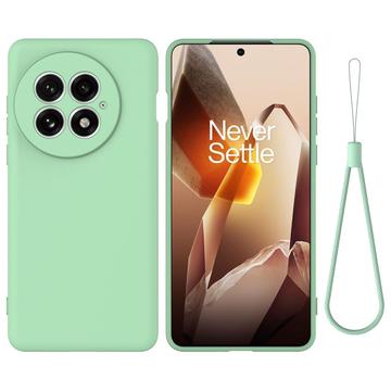 OnePlus 13 Etui z płynnego silikonu z paskiem na rękę - Zielony