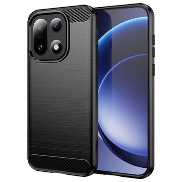 OnePlus 15 Szczotkowane Etui z TPU - Włókno Węglowe - Czarne