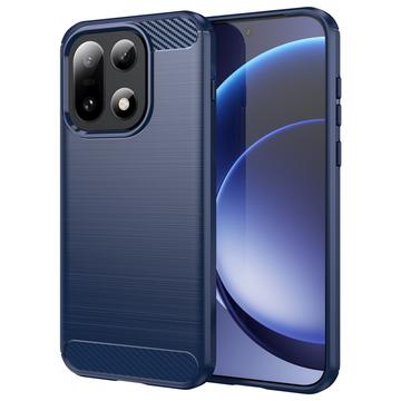 OnePlus 15 Szczotkowane Etui z TPU - Włókno Węglowe - niebieski