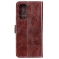 OnePlus 9 Pro Etui-Portfel z Magnetycznym Zamknięciem - Brąz