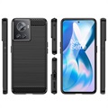 Szczotkowane Etui z TPU do OnePlus Ace/10R - Włókno Węglowe - Czarne