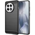 OnePlus Ace 5/5 Pro/13R Szczotkowane Etui z TPU - Włókno Węglowe - Czarne
