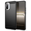 OnePlus Ace 5 Racing/Nord CE5 Szczotkowane Etui z TPU - Włókno Węglowe - Czarne