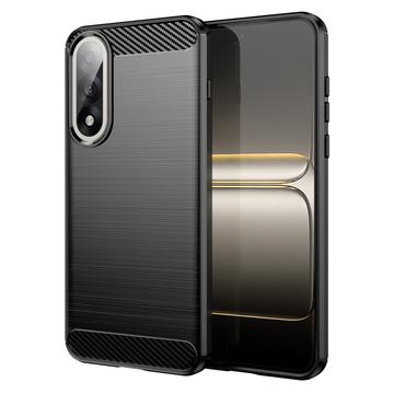OnePlus Ace 5 Ultra/Nord 5 Szczotkowane Etui z TPU - Włókno Węglowe - Czarne