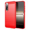 OnePlus Ace 5 Ultra/Nord 5 Szczotkowane Etui z TPU - Włókno Węglowe - czerwony