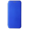 OnePlus Nord 2 5G Etui z Klapką - Włókno Węglowe - Błękit