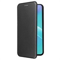 OnePlus Nord 2T Etui z Klapką - Włókno Węglowe - Czarne