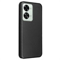 OnePlus Nord 2T Etui z Klapką - Włókno Węglowe - Czarne