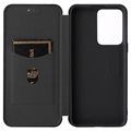 OnePlus Nord 2T Etui z Klapką - Włókno Węglowe - Czarne