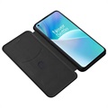 OnePlus Nord 2T Etui z Klapką - Włókno Węglowe - Czarne