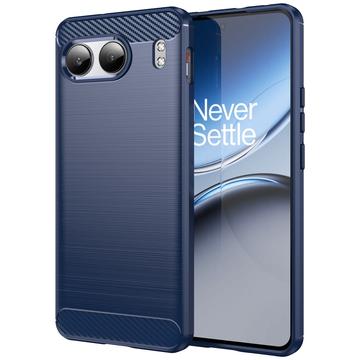 OnePlus Nord 4 Szczotkowane Etui z TPU - Włókno Węglowe - Błękit