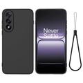 OnePlus Nord 5 Etui z płynnego silikonu z paskiem na rękę - czarny