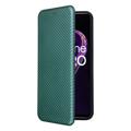 OnePlus Nord CE 2 Lite 5G Etui z Klapką - Włókno Węglowe - Zielony
