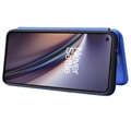 OnePlus Nord CE 5G Etui z Klapką - Włókno Węglowe - Błękit