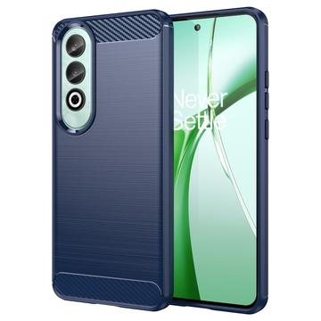 Szczotkowane Etui z TPU do OnePlus Nord CE4 - Włókno Węglowe - Błękit