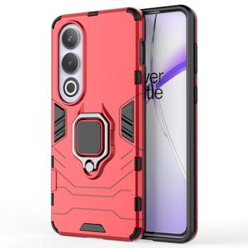 OnePlus Nord CE4/Ace 3V Hybrydowe Etui z Uchwytem Ring - Czerwień