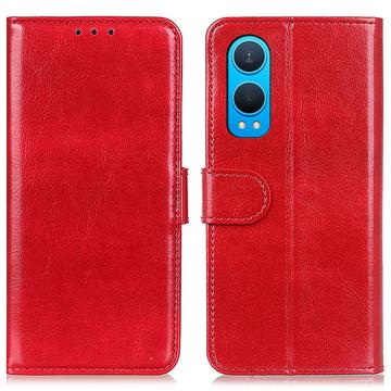OnePlus Nord CE4 Lite/Oppo K12x Etui z Portfelem z Magnetycznym Zamknięciem - Czerwień