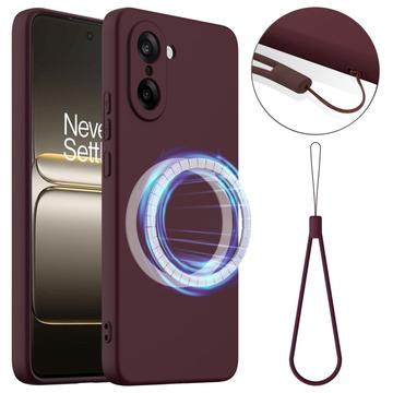 OnePlus Nord CE5 Etui z Płynnego Silikonu - kompatybilne z MagSafe - Czerwone Wino