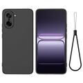 OnePlus Nord CE5 Etui z płynnego silikonu z paskiem na rękę - czarny