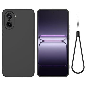 OnePlus Nord CE5 Etui z płynnego silikonu z paskiem na rękę - czarny