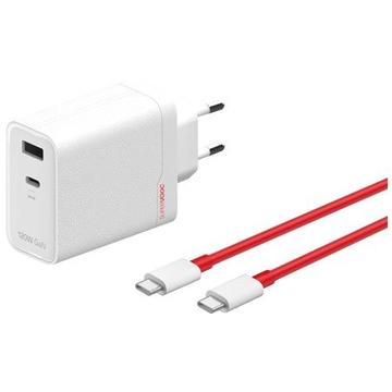 Zasilacz OnePlus SuperVOOC 120W z dwoma portami GAN - biały