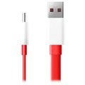 OnePlus Kabel Type-C Warp Charge 5461100011 - 1m - Czerwień / Biel