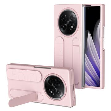 Hybrydowe etui Oppo Find N5 z opaską na nadgarstek i podpórką - różowe