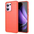 Oppo Reno13 F Szczotkowane Etui z TPU - Włókno Węglowe