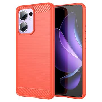 Oppo Reno13 F Szczotkowane Etui z TPU - Włókno Węglowe