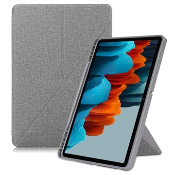 Samsung Galaxy Tab S7+/S8+ Etui Folio Origami Stand - Szary