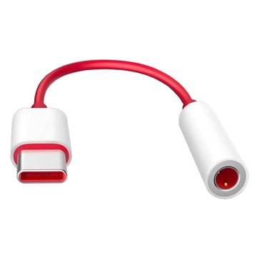 Adapter przewodowy USB-C / 3.5 mm OnePlus - Opakowanie zastępcze - Czerwony / Biały