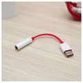 Adapter przewodowy USB-C / 3.5 mm OnePlus - Opakowanie zastępcze - Czerwony / Biały