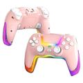 Bezprzewodowy kontroler Bluetooth P07 Dazzle Lighting do PS4/Android/iOS/Switch/PC - różowy