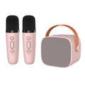 Głośnik Bluetooth P2 dla dzieci z karaoke i 2 mikrofonami - różowy