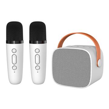 Głośnik Bluetooth P2 dla dzieci z karaoke i 2 mikrofonami - biały
