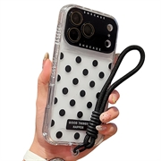 iPhone 17 Pro Max PC / TPU Etui z folią na obiektyw i paskiem - Polka Dot