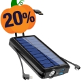 Psooo PS-158 Bezprzewodowy Solarny Powerbank - 10000mAh - Czarny