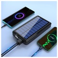 Psooo PS-158 Bezprzewodowy Solarny Powerbank - 10000mAh - Czarny