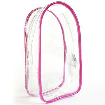 Torba PVC z breloczkiem na 17-centymetrowe figurki pluszowe i mini figurki Labubu - gorący róż / przezroczysty