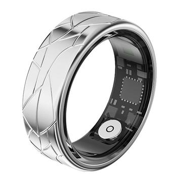 PX02 Crack Design Wielofunkcyjny Smart Ring z funkcją robienia zdjęć - Rozmiar: 19.9mm - Srebrny
