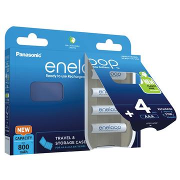 Panasonic Eneloop BK-3MCDEC4BE Akumulatorki AA 2000mAh z pudełkiem do przechowywania - 4 szt.