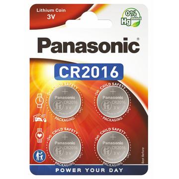 Baterie litowe pastylkowe Panasonic Mini CR2016 - 4 szt.