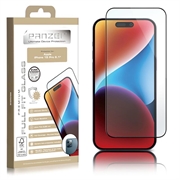 Szkło Hartowane - 9H Panzer Premium Full-Fit do iPhone 15 Pro - Czarne