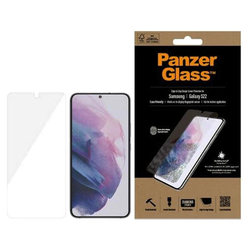 Protecteur d'Écran Samsung Galaxy S22 5G PanzerGlass CF AntiBacterial