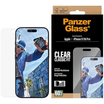 Ochraniacz ekranu ze szkła hartowanego iPhone 17/16 Pro PanzerGlass Classic Fit EasyAligner - 9H